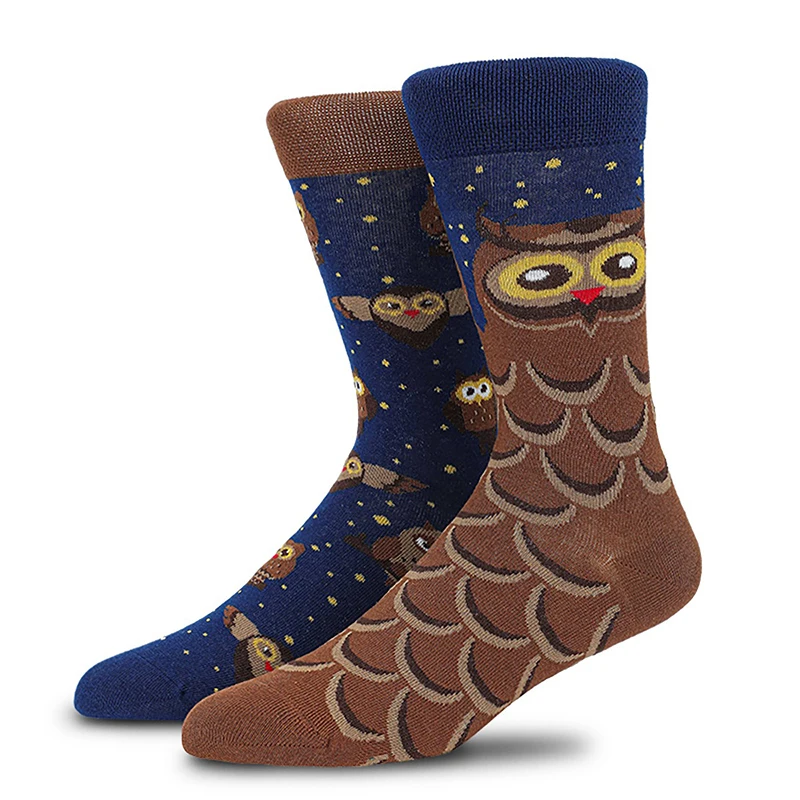 Men's Novelty Socks Men's Fun Dress Socks Cat Leopard Penguin Animal Fashion Socks Colorful Funky Fancy Crazy Funny Casual Socks