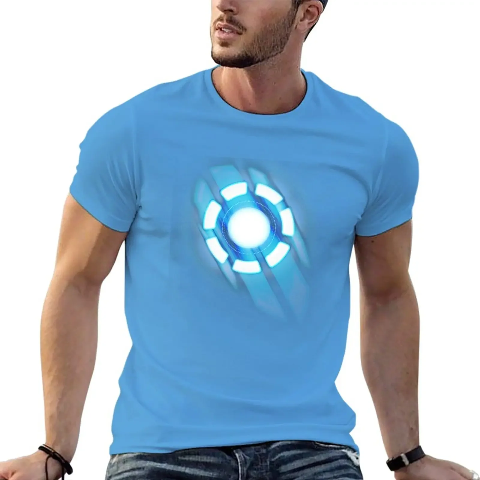 Short sleeve tee sports fans vintage customs design your own workout shirts for men Arc Reactor . Design Essential . T-Shirt new