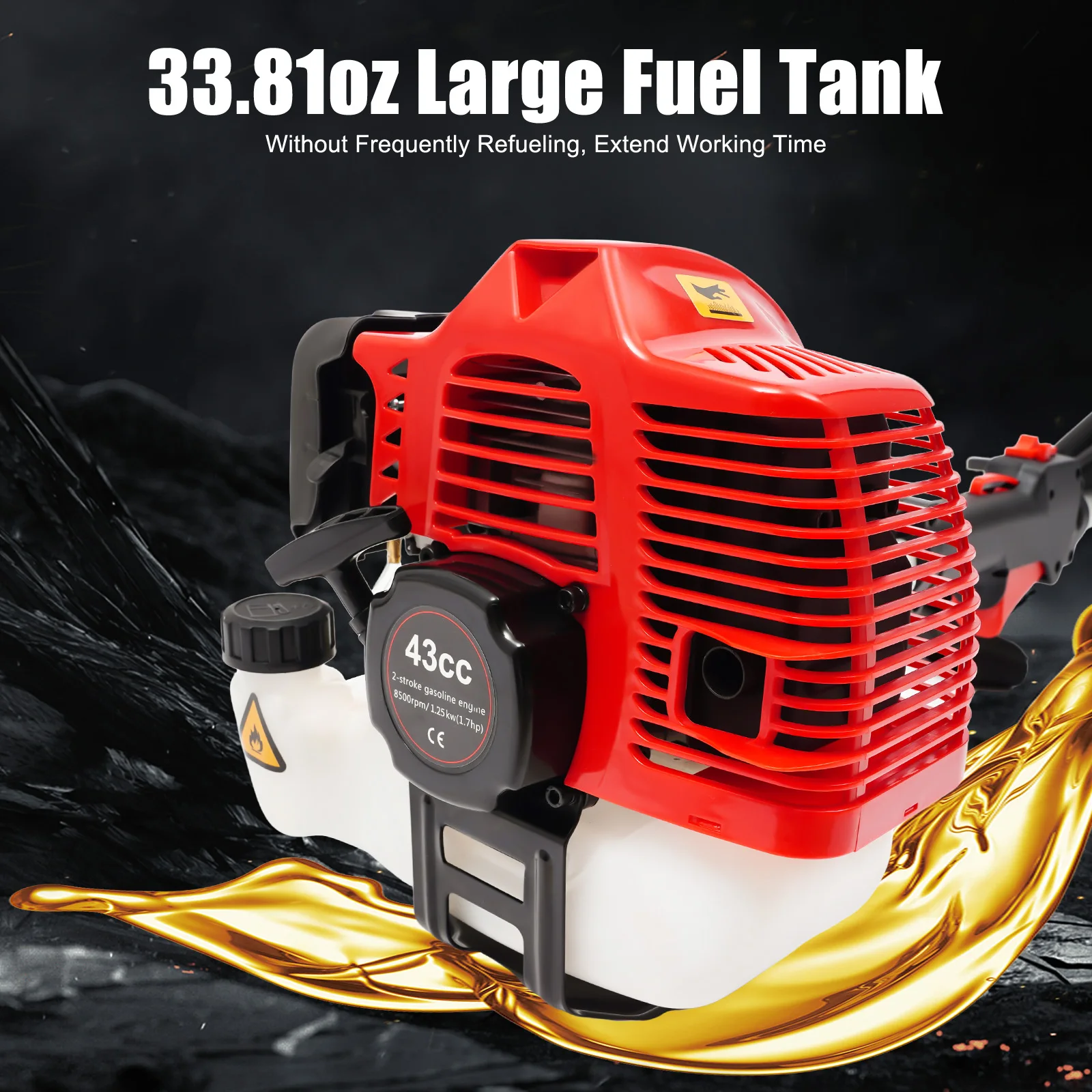 Pruning Chain Saw Tree Branch Pruner Red Manganese Steel Aluminum Nylon Manual Start