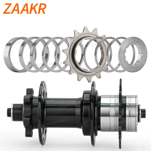 Imagen 2 del producto ZAAKR 14T 15T 16T 17T 18T Kit de conversión de volante de bicicleta de una sola velocidad 7075 AL apto para 8-11 velocidades Dirt Jump/XC/engranaje fijo HG hub