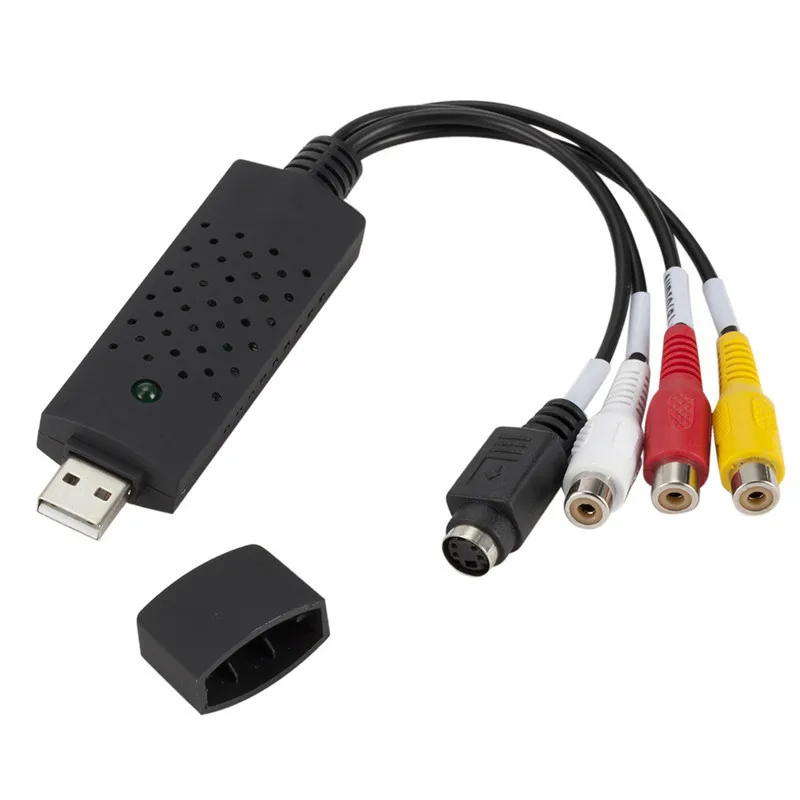 USB Video Capture Card Easy Cap VHS VCR Mini DV Hi8 DVD to Digital Converter RCA/S-video to USB 2.0 Audio Video Record Capture