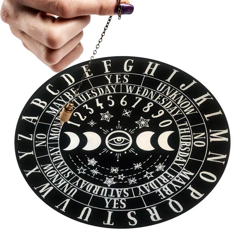 Pendulum Board 25cm Wooden Pendulum Message Board Witchcraft Supplies Decision Maker Board With Yes No Maybe Altar Decorations