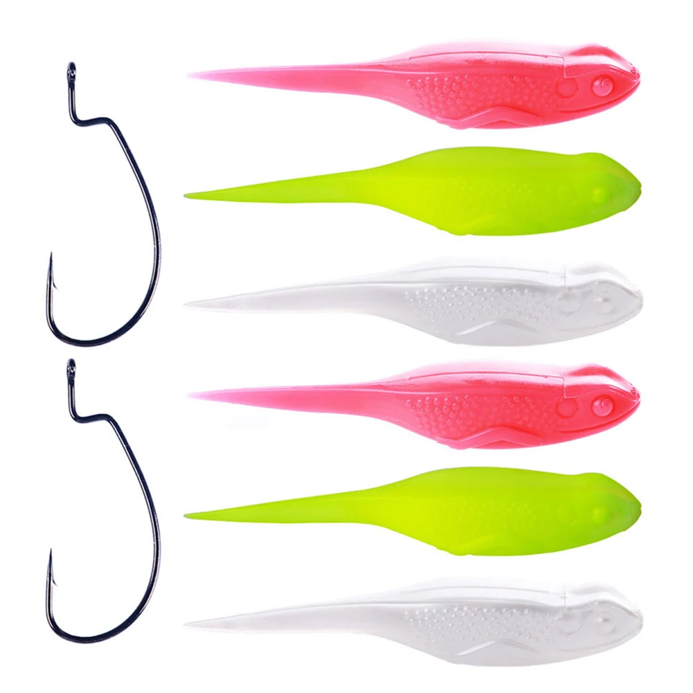 6PCS PVC Spoon Soft Fishing Lures Fishing Gear Fishing Baits For Outdoor Freshwater Saltwater Beginners Bass 10cm / 13g