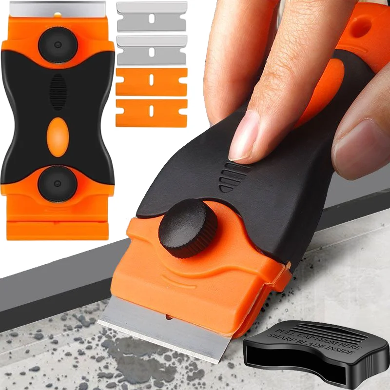 Razor Blade Scraper Double Ended Blades Gule Remover Tool Car Window Ceramic Glass Sticker Blades Scrapers Hand Cleaning Tools