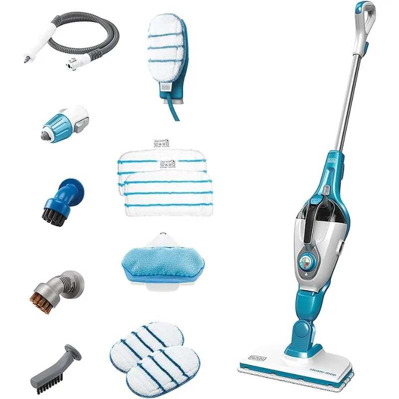 

BLACK+DECKER 7-in-1 Steam Mop and Steam Glove Handheld Steamer, Complete Steam Cleaning Solution, Corded (HSMC1361SGP)