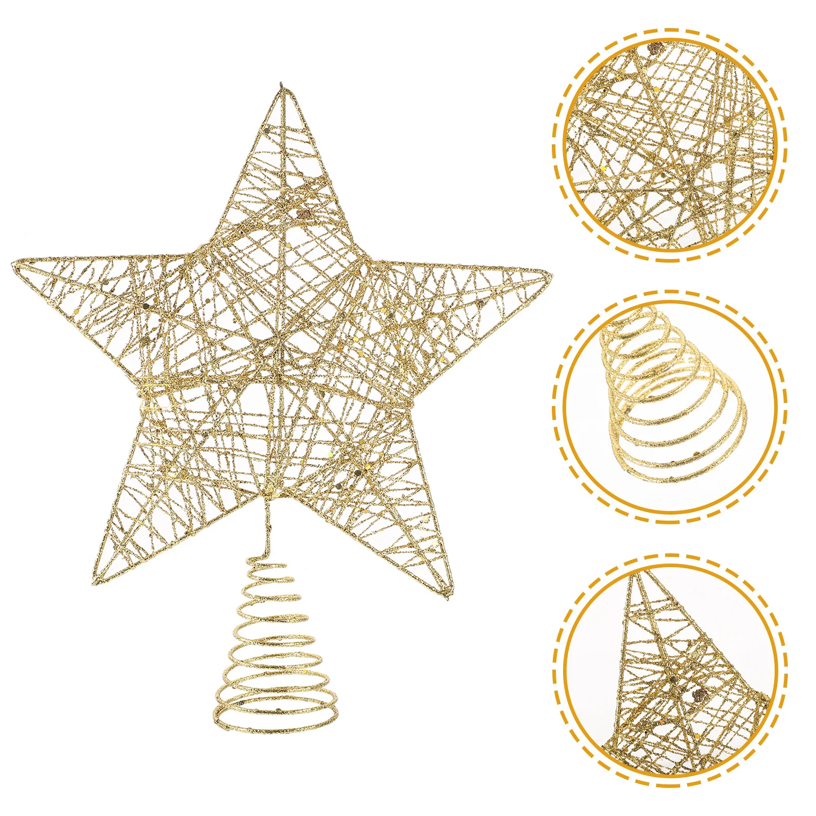 

1pc Christmas Topper Star Xmas Tree Decoration Reusable Holiday Ornament Sparkling Tree Topper For Family Celebration