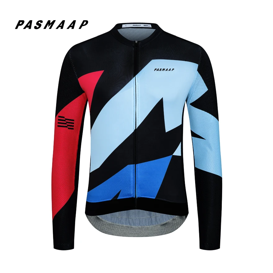 PASMAAP-Cycling Jersey for Men, Long Sleeve, Pro Team, MTB, Road Bike Clothing, Breathable Bicycle Shirts, 2025