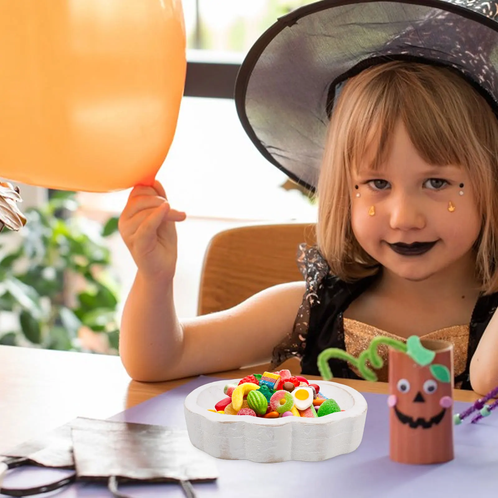 

Pumpkin Style Wood Bowl Exquisite Workmanship Fruit Salad Dessert Tray Compact Kitchen Dining Accessory Cute Soup Bowl