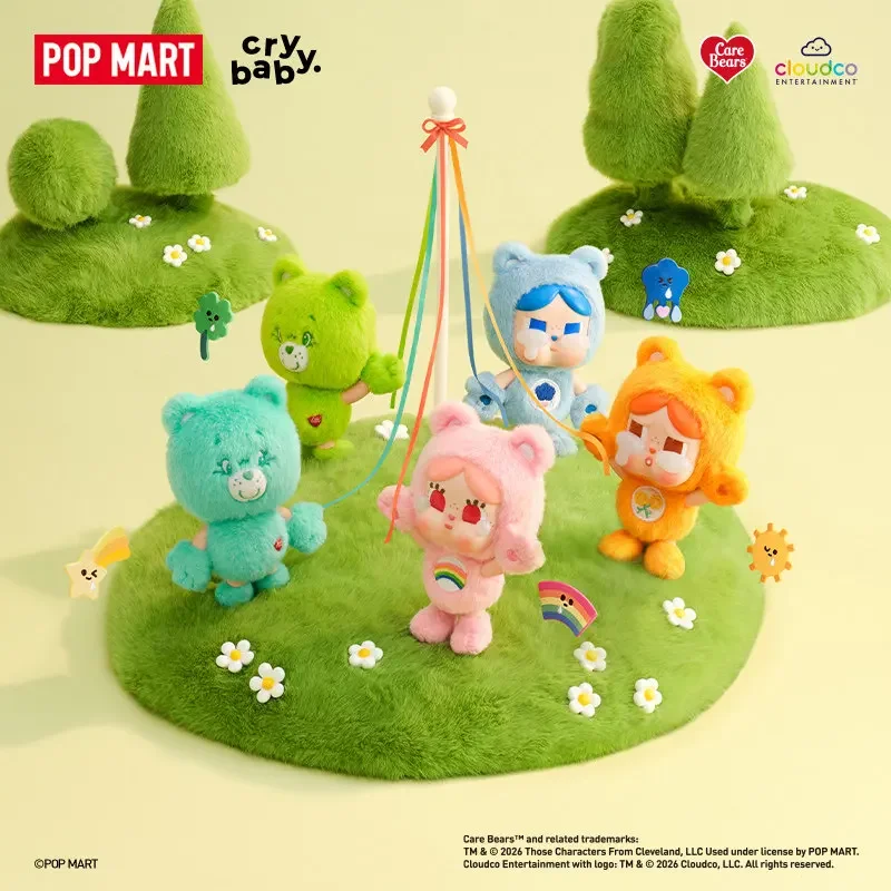 POP MART CRYBABY Care Bears Series Vinyl Plush Pendant Mystery Box Genuine Blind Box Guess Toys Bag Ornament Figurines Home