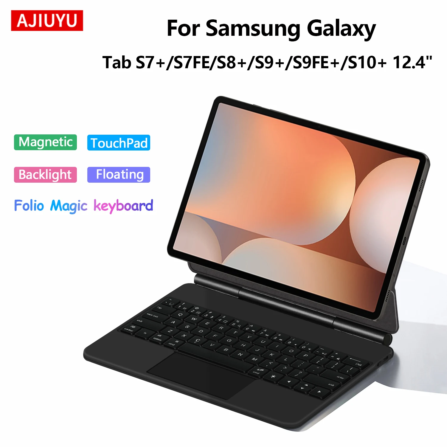 Magic Magnetic Keyboard for Samsung Galaxy Tab S10+/S9+/S8+/S7+/S7 FE/S9 FE Plus/S9 Plus 12.4