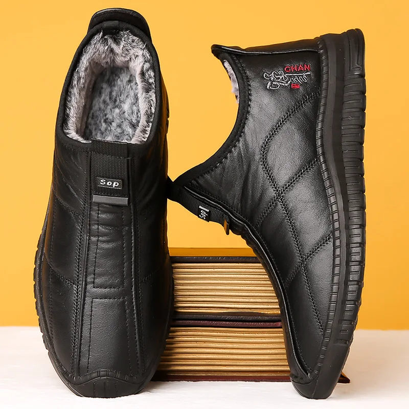 

Зимний Cotton oes Водонепроницаемый Old Beijing Cloth oes Мужской мягкий бот среднего возраста и ly Fathers' oes Anti-Slip Fce Soft Bot...