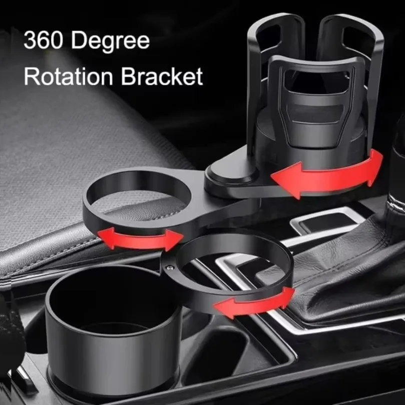 4 in 1 Adjustable Car Cup Holder Expander Dual Drink Cup Holder With Phone Stand Multifunctional Car Storage Rack Adapter