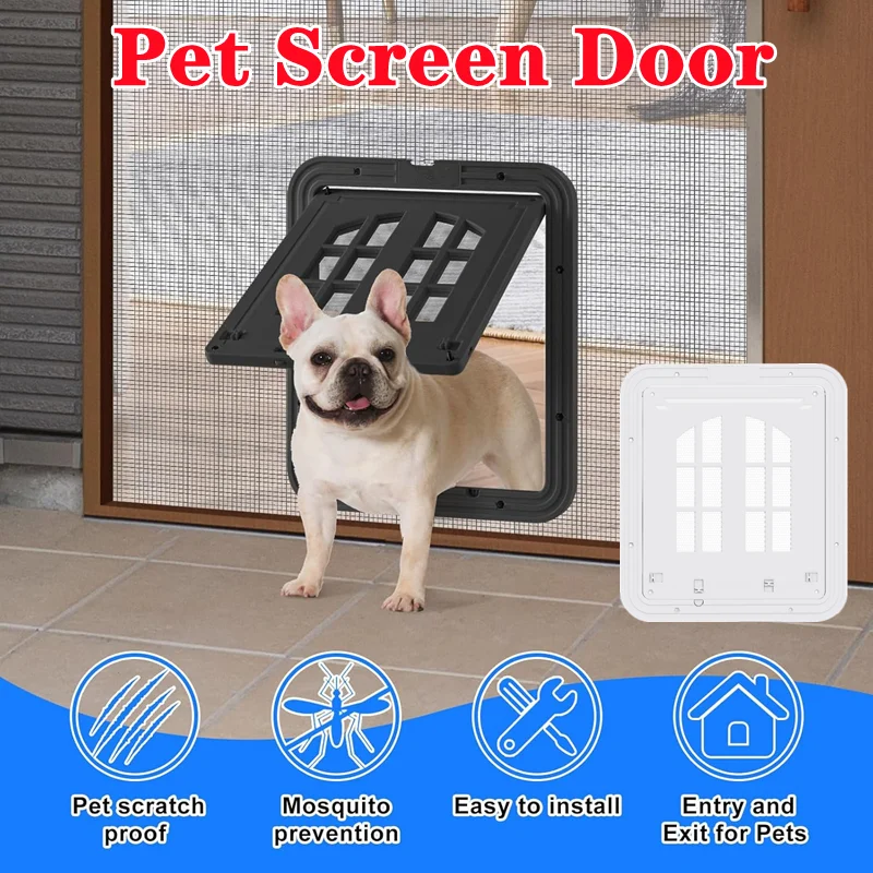 

Дверной клапан для кошек и собак, открывающаяся дверь для собак, дверь для экрана с 4-мя входными способами, самозакрывающаяся ширма для домашних животных для собак, кошек
