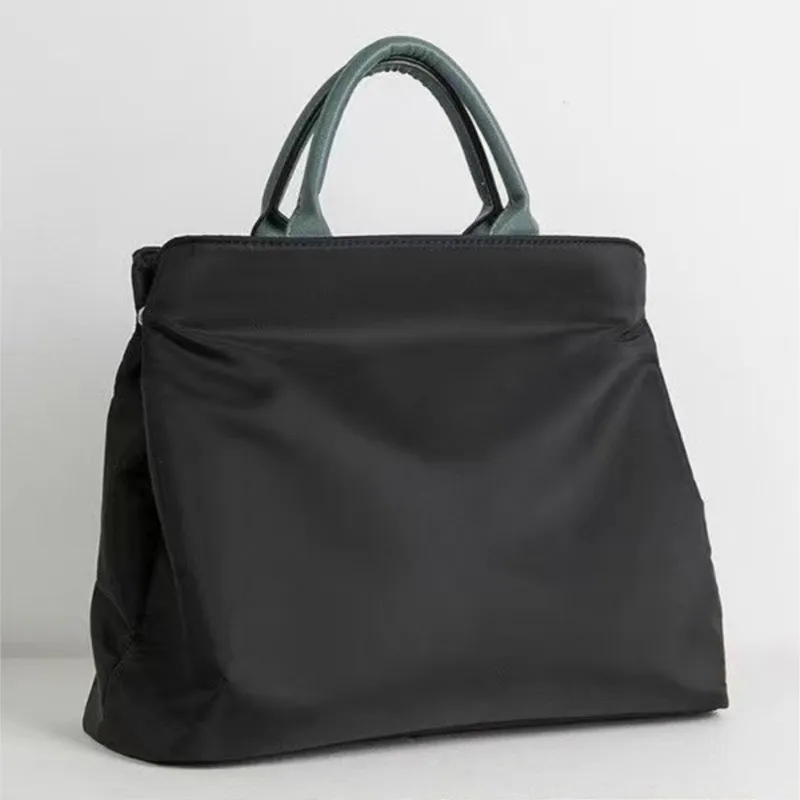 Black Simple Laptop Bag Nylon Large Capacity Tote Bag Tablet MacBook Air 13 13.3 15 Inch Case Portable Multifunctional Briefcase