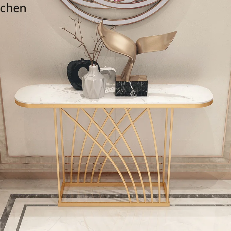 HXL Entryway Table Stainless Steel Living Room Decorative Entryway Table Large gold Entryway Cabinet
