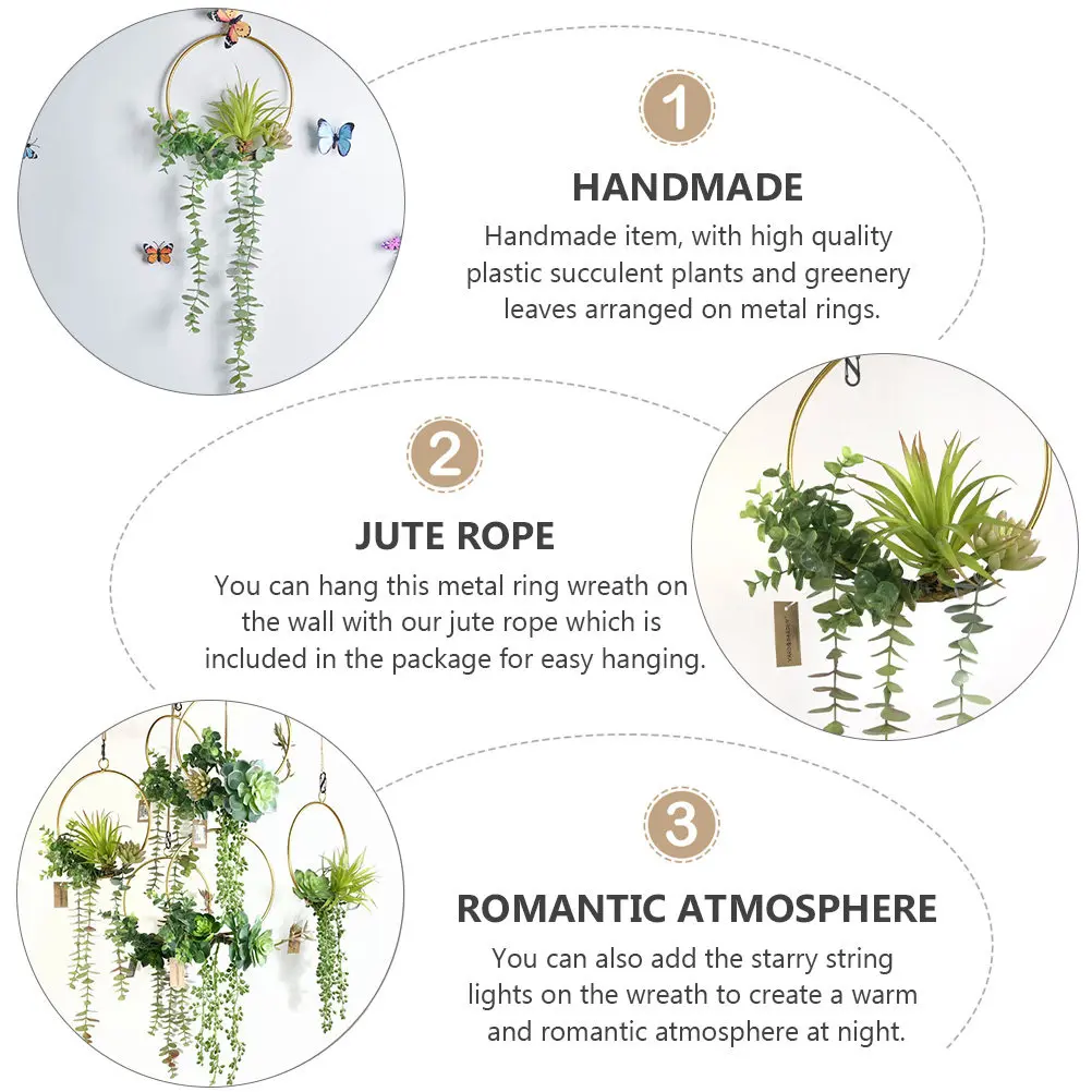 

1 шт. Искусственный венок из зеленых растений, декоративная гирлянда из суккулентов для стен, свадебная гирлянда, праздничные украшения для мероприятий в помещении и на улице