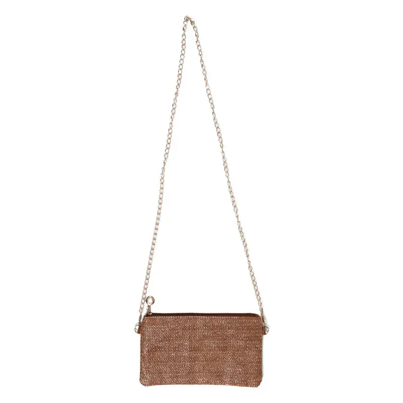 

Summer Beach Handwoven Rattan Straw Bags Lock Handbag Women Woven Chains Crossbody Shoulder Bag Clutch Purse