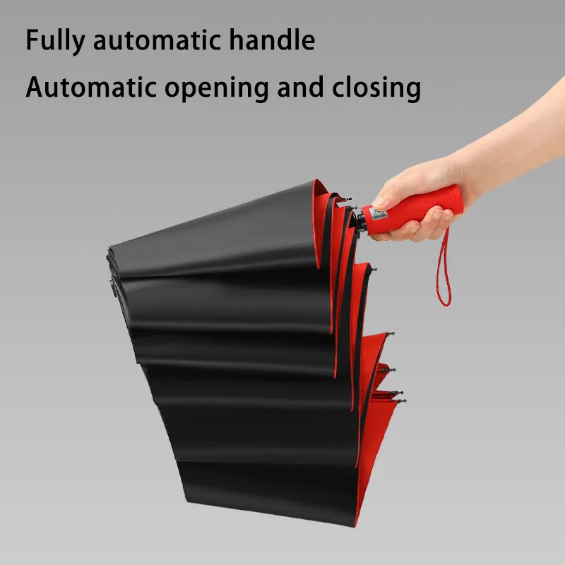 

Large Folding Fully Automatic Umbrella Thickened Reinforced Reverse Sunshade And Sun Protection Black Rubber Sun Umbrella