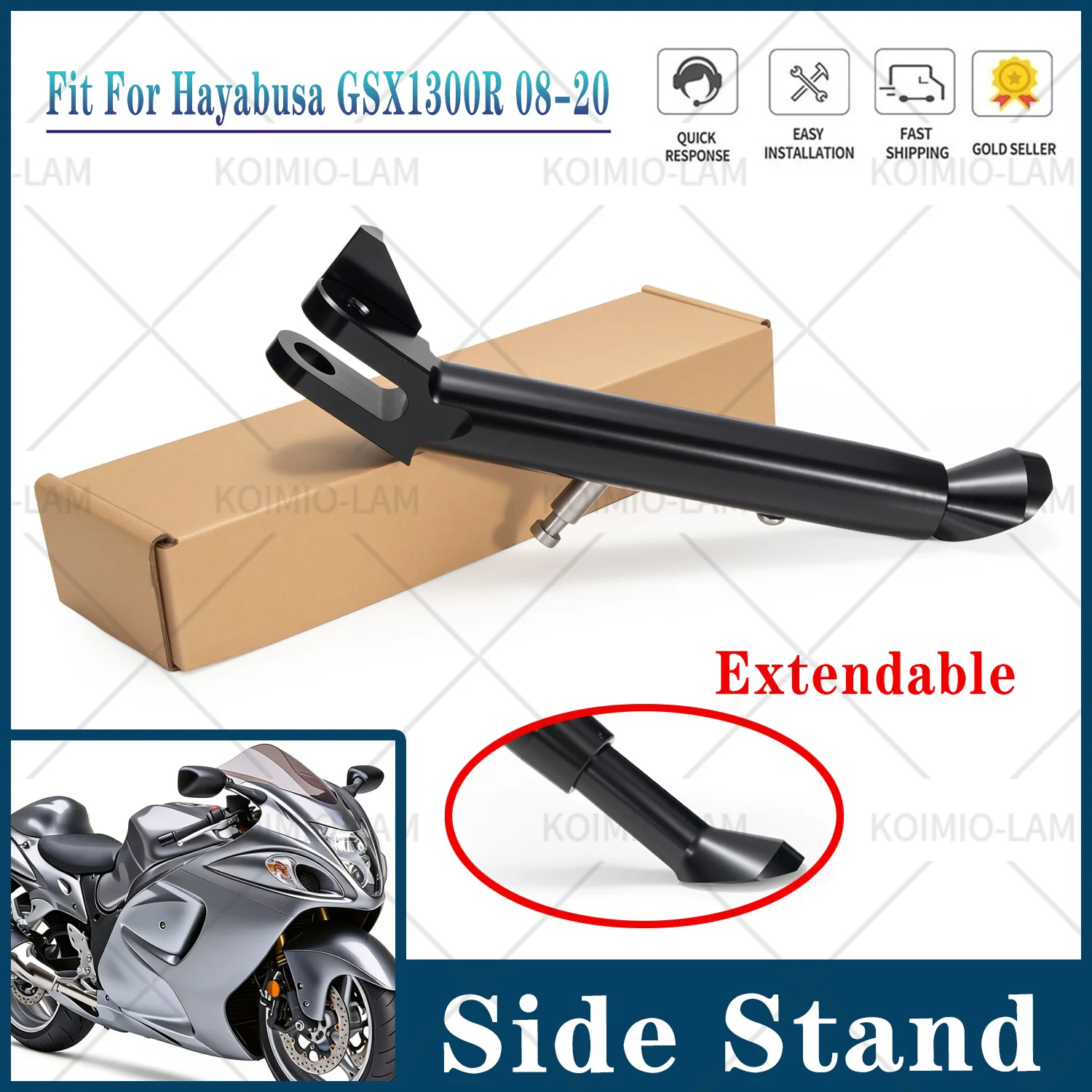 

Подходит для Suzuki GSX1300R HAYABUSA 2008-2020 GSXR1300 мотоциклетная регулируемая подставка для ног, боковая подставка, поддержка Botas
