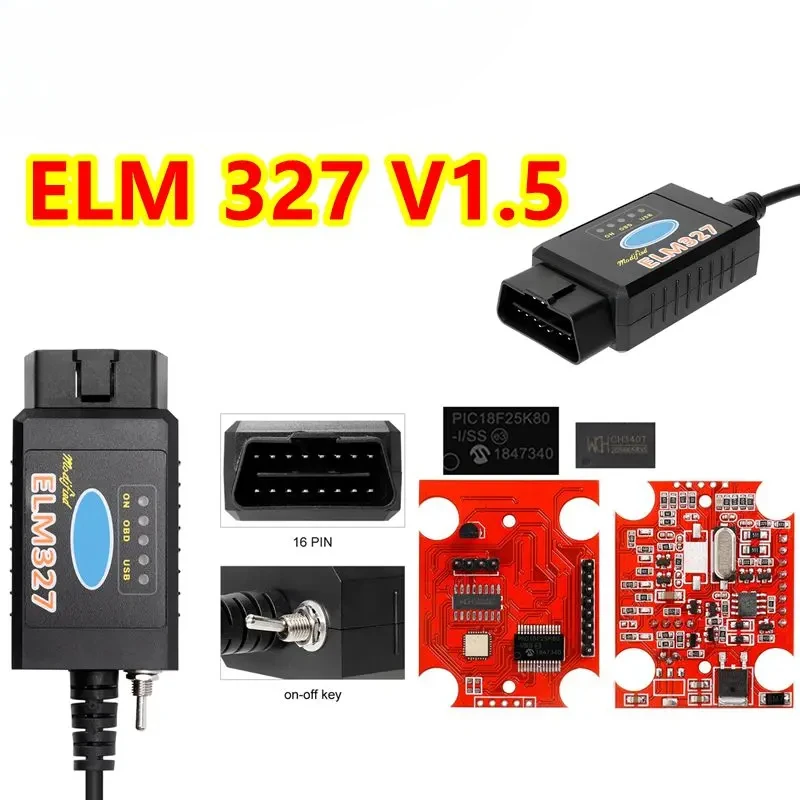 ELM327 V1.5 PIC18F25K80 FTDI/CH340 со сканером кода переключателя OBD2 Bluetooth Elm327 WIFI для диагностического инструмента Ford Forscan ELM327 V1.5 PIC18F25K80 FTDI/CH340 со сканером кода переключателя OBD2 Bluetooth Elm327 WIFI для диагностического инструмента Ford Forscan