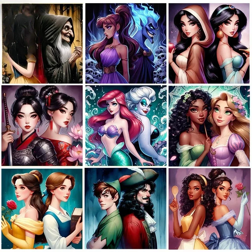 Juego de pintura Digital Belle Alice Disney, pintura para decoración del hogar, regalo de gran tamaño hecho a mano DIY