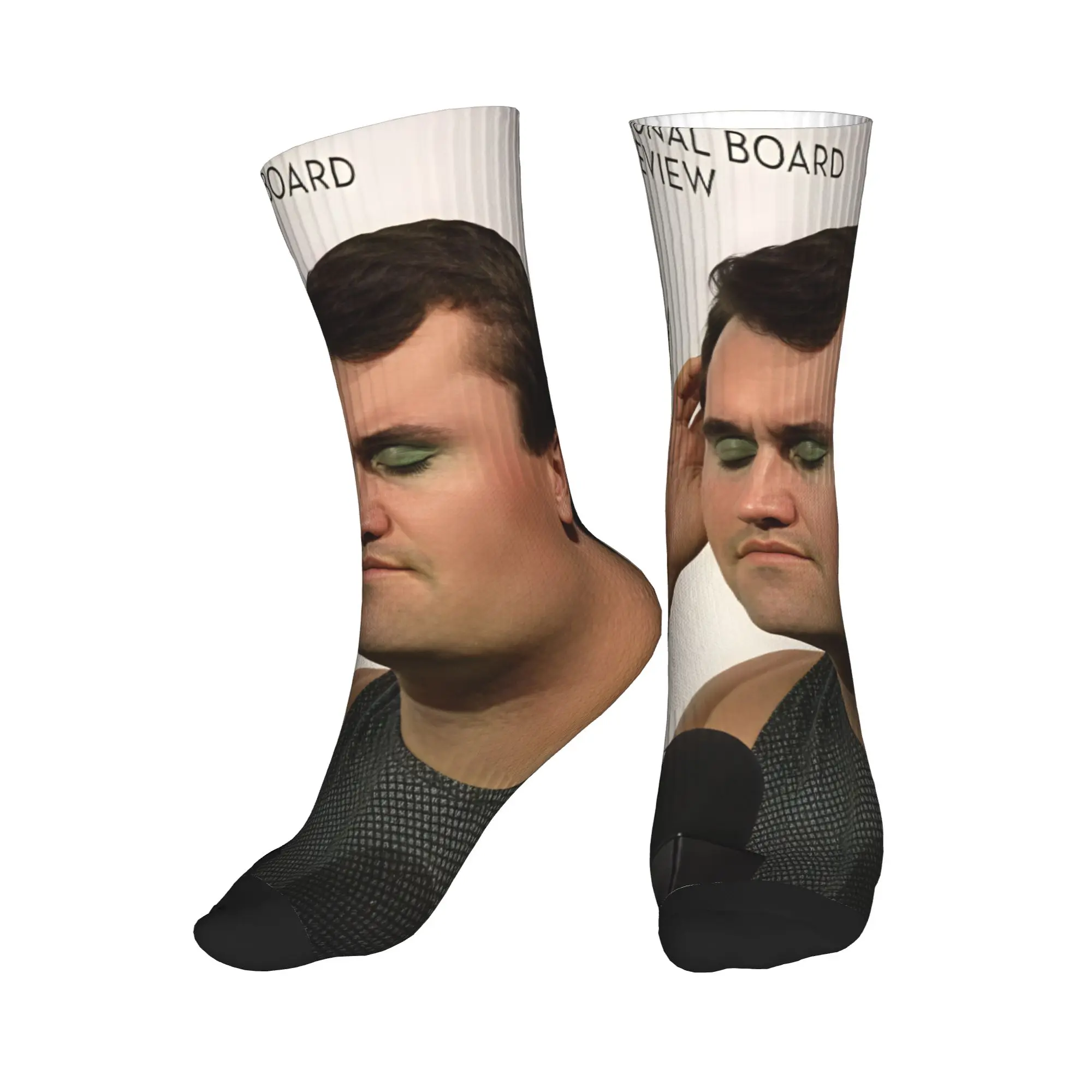 Men Socks Charlie Kirk Makeup Interview Meme  Stockings Winter Gothic Soft Socks Graphic Outdoor Non-Slip Socks