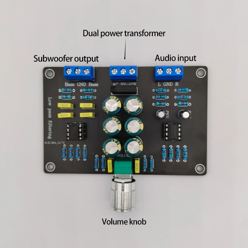 Tenghong 2 Way Subwoofer Frequency Divider Board 88Hz 72Hz Electronic Low-pass Filter Crossover AC12V NE5532