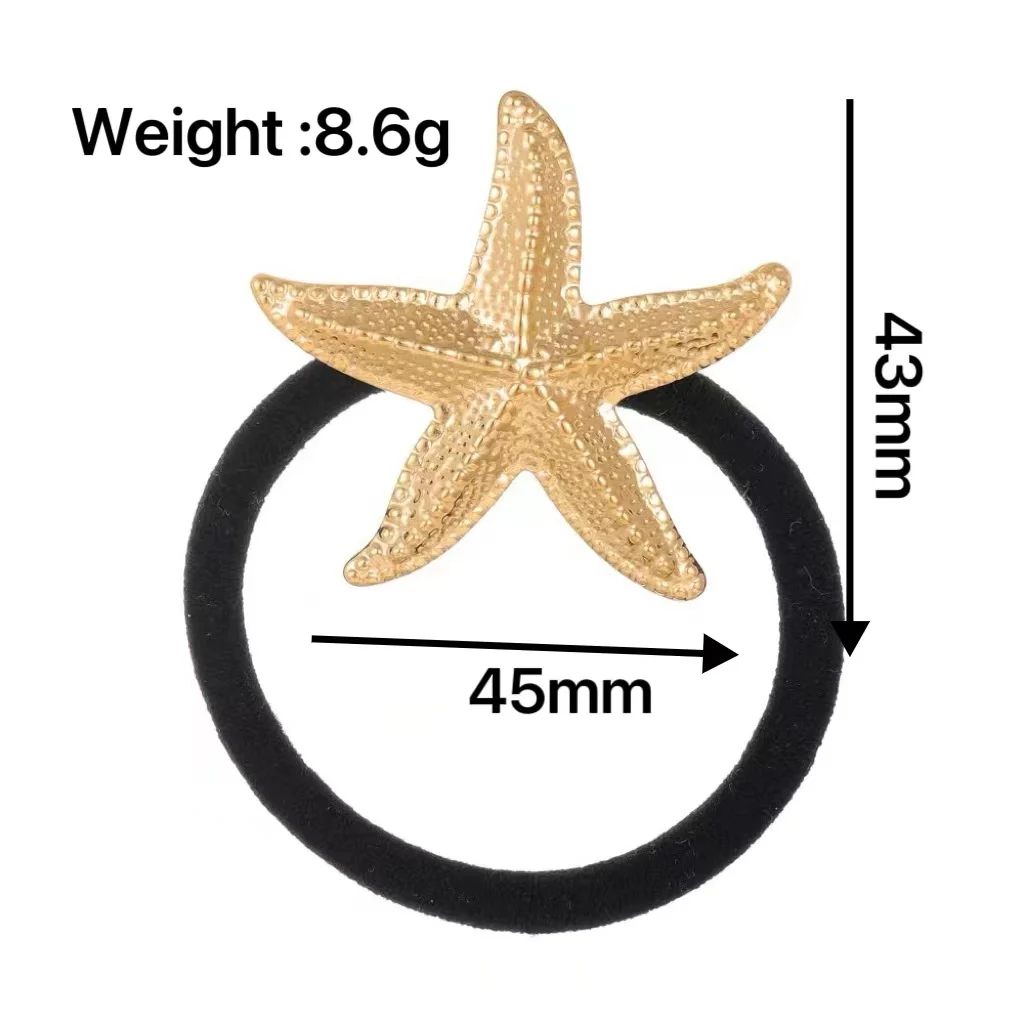 High quality stainless steel starfish ponytail hair accessory, fashionable, simple, elegant, elastic headband, women\'s gift