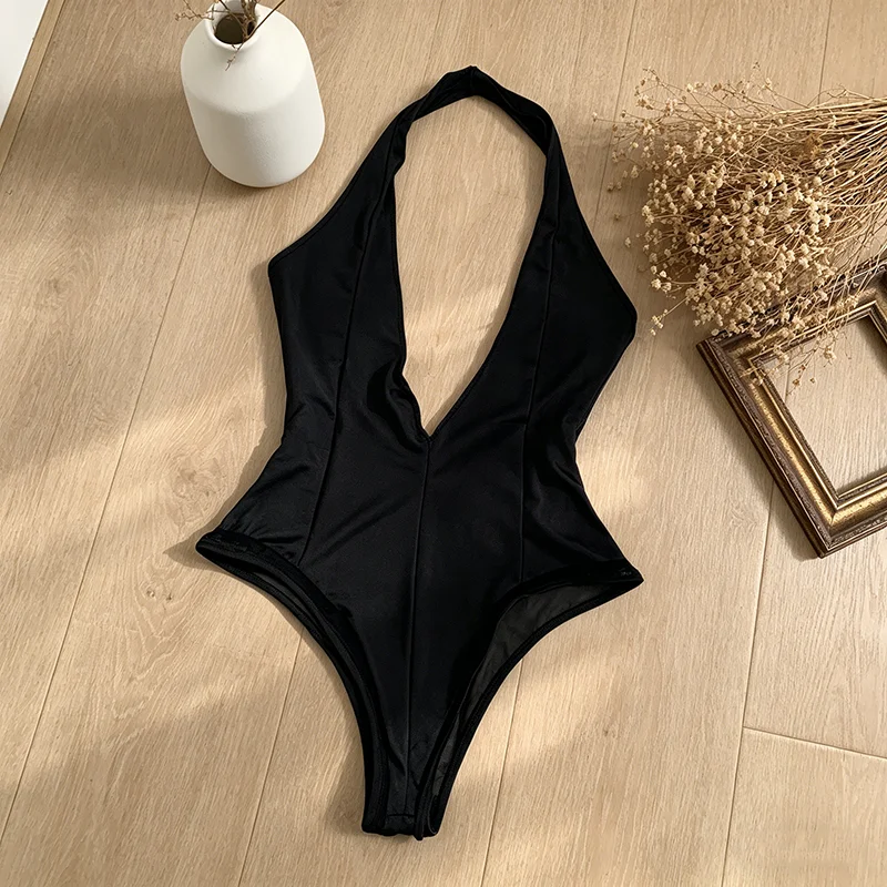 deep plunge neckline detail