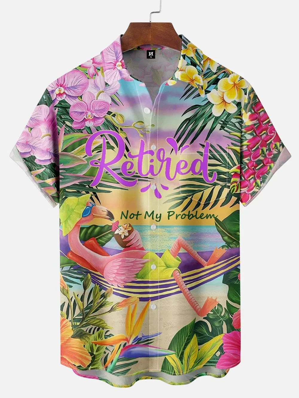

2025 Tropical Colorful Tropical Jungle And Pineapple Pattern 3D Print Men's Short Sleeve Shirts For Men Fashion Hawaiian Shirt
