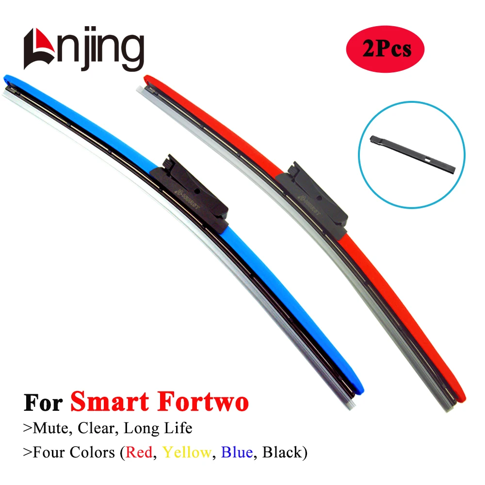 LNJING Colorful Car Wiper Blade For Smart Fortwo EQ 450 451 453 1998 2000 2004 2005 2007 2010 2013 2015 2018 2019 2020 2022 2024