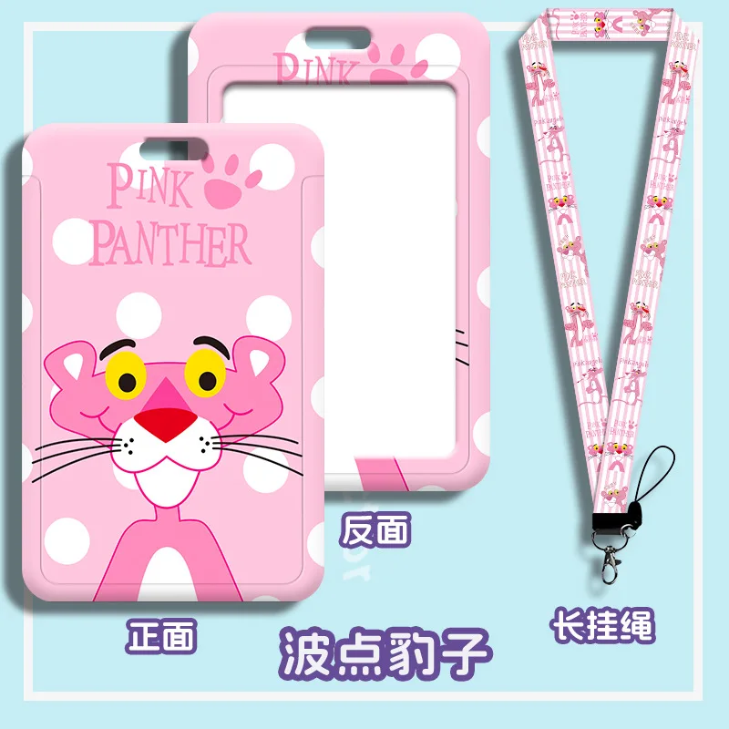 Tempat Kartu Gantung Disney Pink Panther Lucu, Gantungan Kunci Kartun, Tempat Kartu Identitas, Kartu Kredit, Kartu Bus, Kartu Pelajar, Set Hadiah