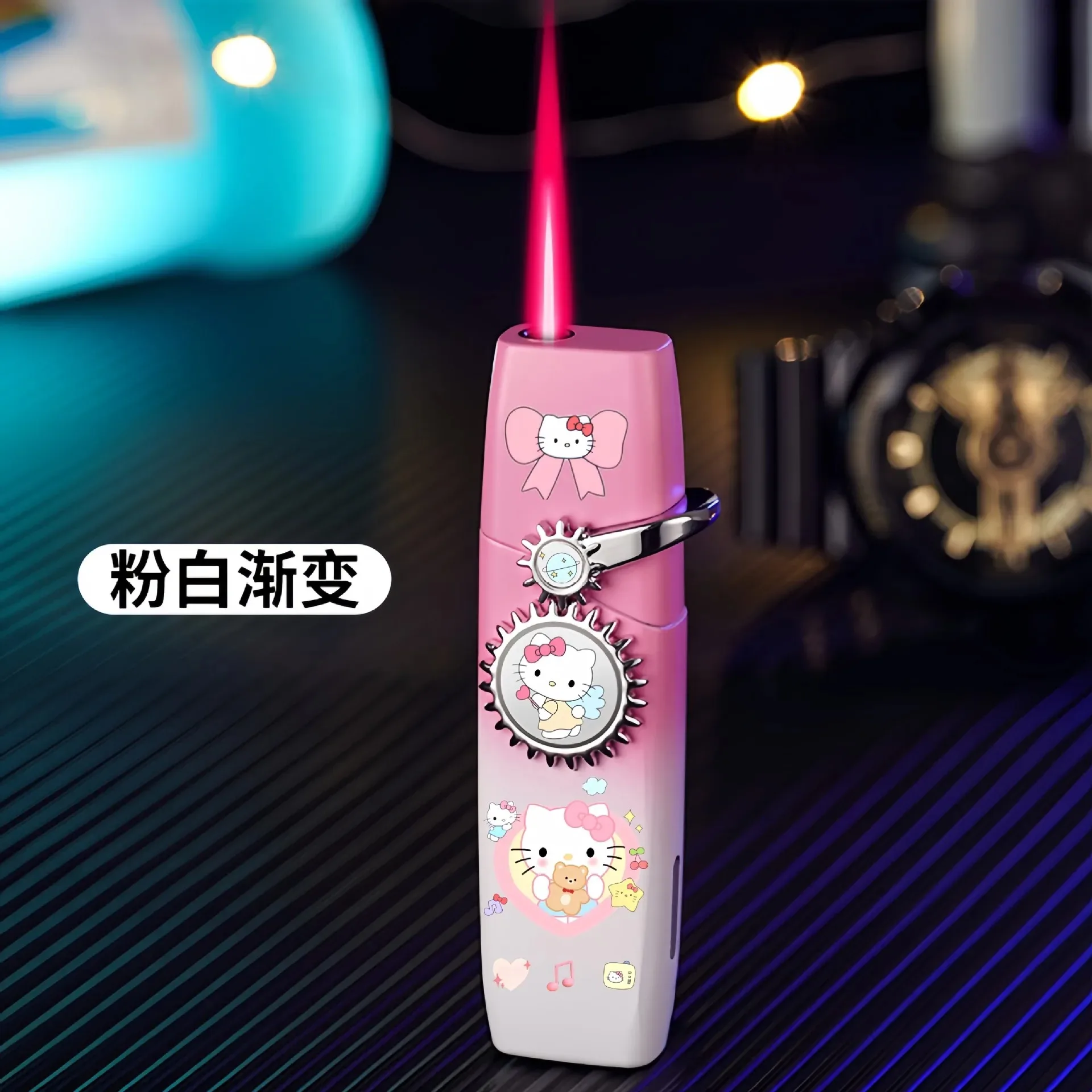 

Ветрозащитная зажигалка Turbo Hello Kitty, креативная металлическая зажигалка Kawaii Melody Kuromi Cinnamo Sanrioed с красным пламенем, быстрая доставка, подарок