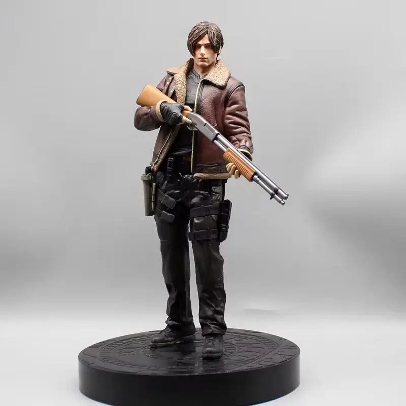 33cm Anime Resident Evil Figures Leather Jacket Leon Ada Wong Scott Kennedy Figurines Zombie Hunter Pvc Model Statue Collections