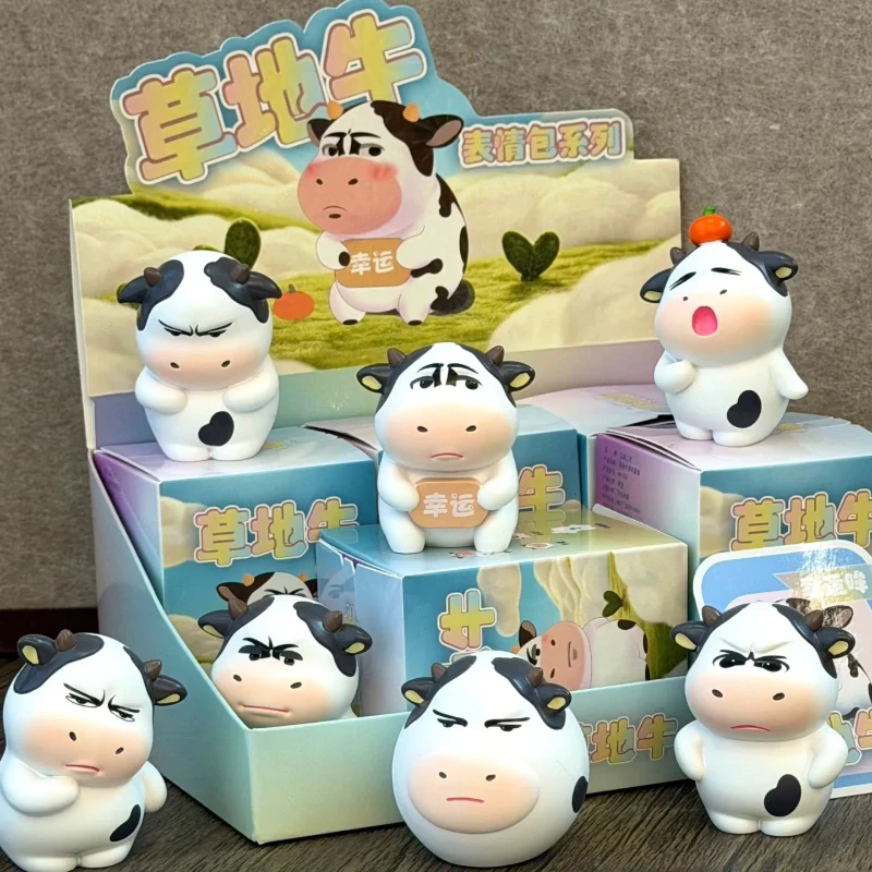 

Grassland Cow Blind Box Creative Trendy Art Toy Figurine Desktop Mini Ornament Collectible Home Decor Gift For Adult Wholesale