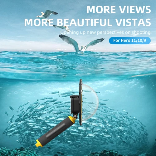 Imagen 2 del producto TELESIN 6 ''Puerto de cúpula 30M carcasa impermeable para Gopro Hero 9 10 11 12 13 cubierta de cúpula de gatillo accesorios de lente