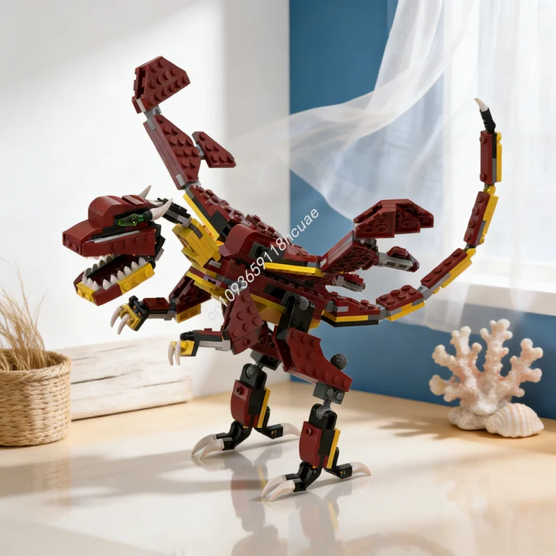 

310 деталей MOC Creator 3 1 Mega Dragon 2 0 4, дополнительные детали, конструктор, развивающий подарок на Рождество, строительные блоки