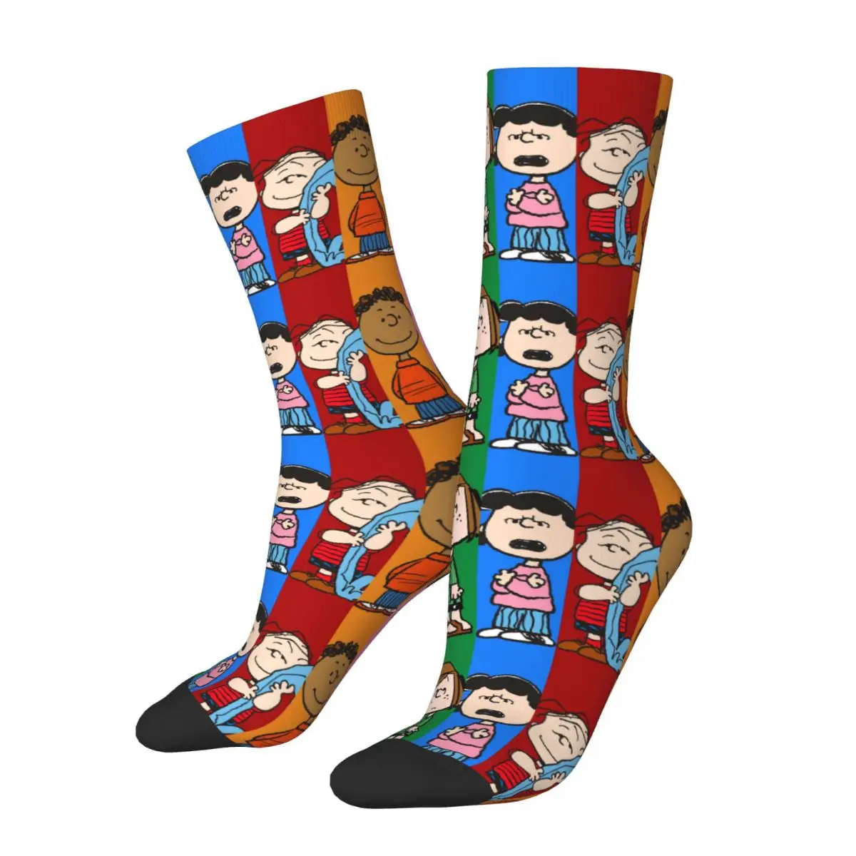 

Funny Peanuts Comic Snoopy Cartoon Crew Socks Cozy Charlie Brown Sport Middle Tube Socks Soft for Women Men Birthday Gifts Idea