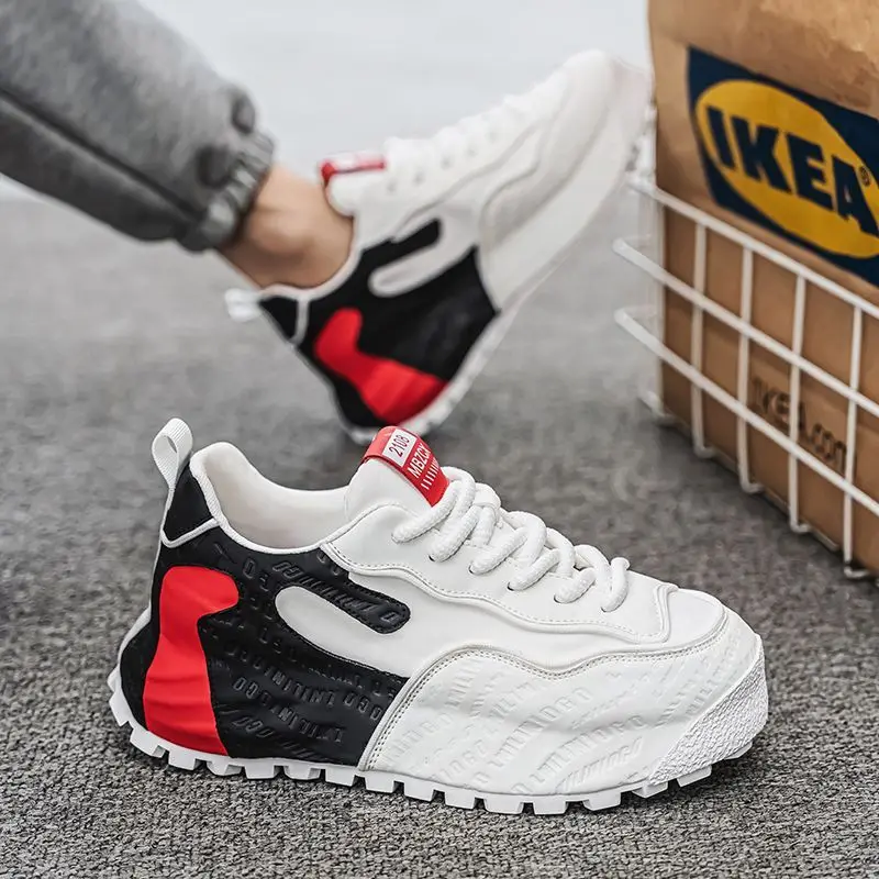 أحذية رياضية رجالية فاخرة لكرة السلة منصة كلاسيكية إسفين أحذية رياضية سميكة الدانتيل يصل الصالة الرياضية Tenis حجم كبير 47 48 - أحذية فاخرة للرجال #2