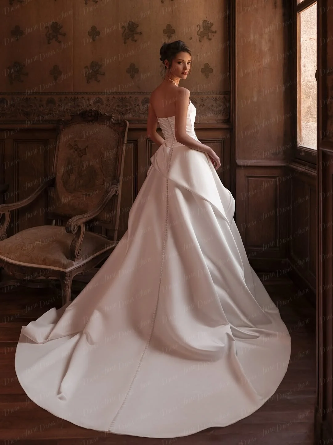 Ranmo personalizado novo branco plissado vestidos de casamento 2026 nova mancha elegante sem alças sem mangas a linha em camadas vestidos novias boda