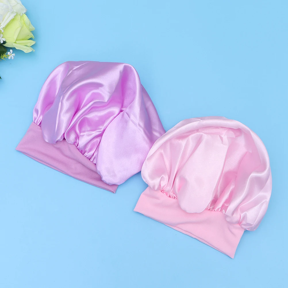 

Silk Sleep Bonnets Women High Elasticity Headband Cap Knitted Hat for Neat Hair Long Lasting Use No Skin Oil