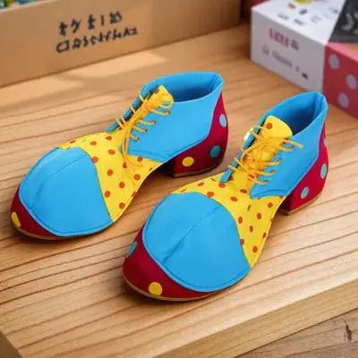 Chaussures de clown effrayantes pour adultes, cosplay d'Halloween, chaussures rouges et jaunes de grande taille pour femmes et hommes, accessoires de costume pour jeux de rôle, déguisements amusants