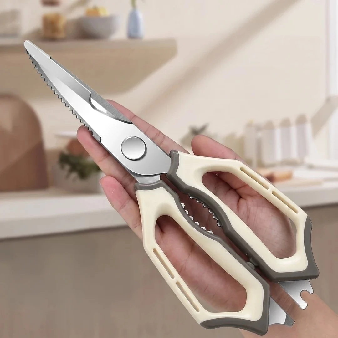 Home Kitchen Scissors High Hardness Portable Effort-Saving Food Cutting Multi-Functional Powerful Stainless Steel Scissors