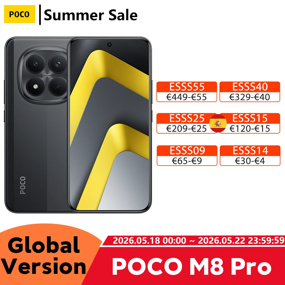 Versión global POCO M8 Pro 5G Snapdragon 7s Gen 4 Smartphone Pantalla AMOLED de 6,83" Cámara de 50 MP Batería de 6500 mAh Teléfono móvil Xiaomi