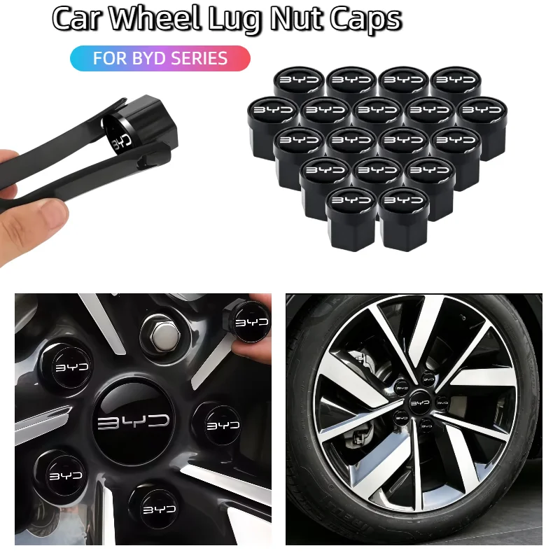 20Pcs Wheel Lug Nut Caps For BYD Atto3 Dolphin Seal Seagull Sealion6 Song Plus Tang Han Yuan Plus Anti Rust Wheel Bolt Covers