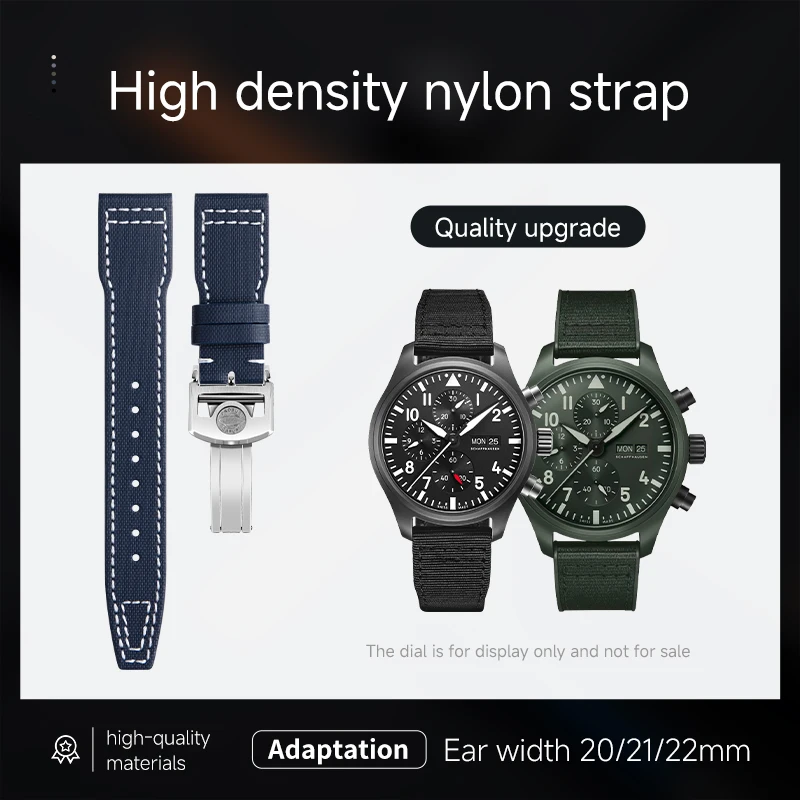 Nylon Watch Strap Replacement for IWC Pilot Spitfire TOP GUN Navy Air Force Hamilton Men Watch Band Wrist Bracelet
