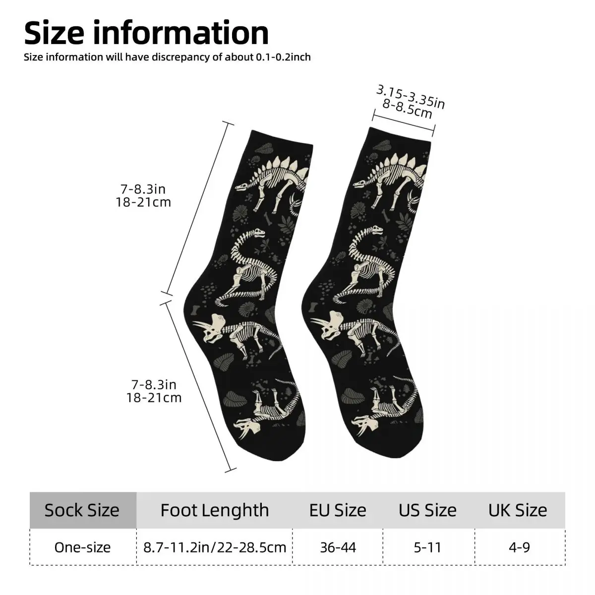 Excavated Dinosaur Fossils Socks Harajuku Sweat Absorbing Stockings All Season Long Socks for Man's Woman's Christmas Gifts