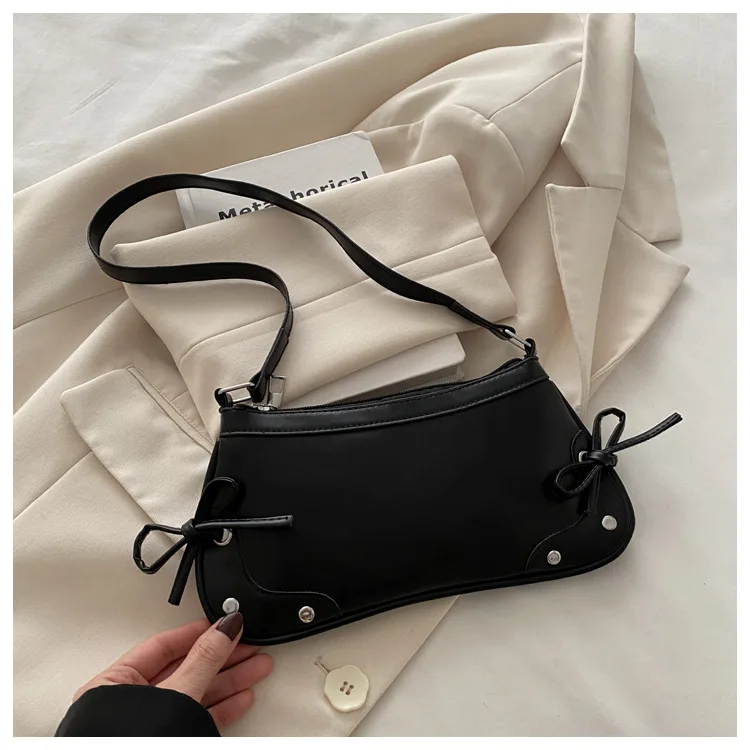 Neue Achselhöhle Tasche Trendy Schulter Tasche für Frauen Süße Doppel Bogen Handtasche Damen Tasche Retro Mode Weibliche Leopard Print Schulter Tasche – Detail 36