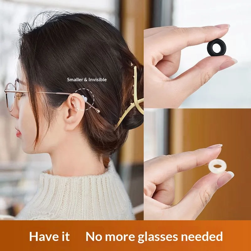 4PCS Silicone Anti‑Slip Glasses Ear Grip Ear Hook Stopper Temple Tip Retainer Anti‑Fall Eyewear Accessories