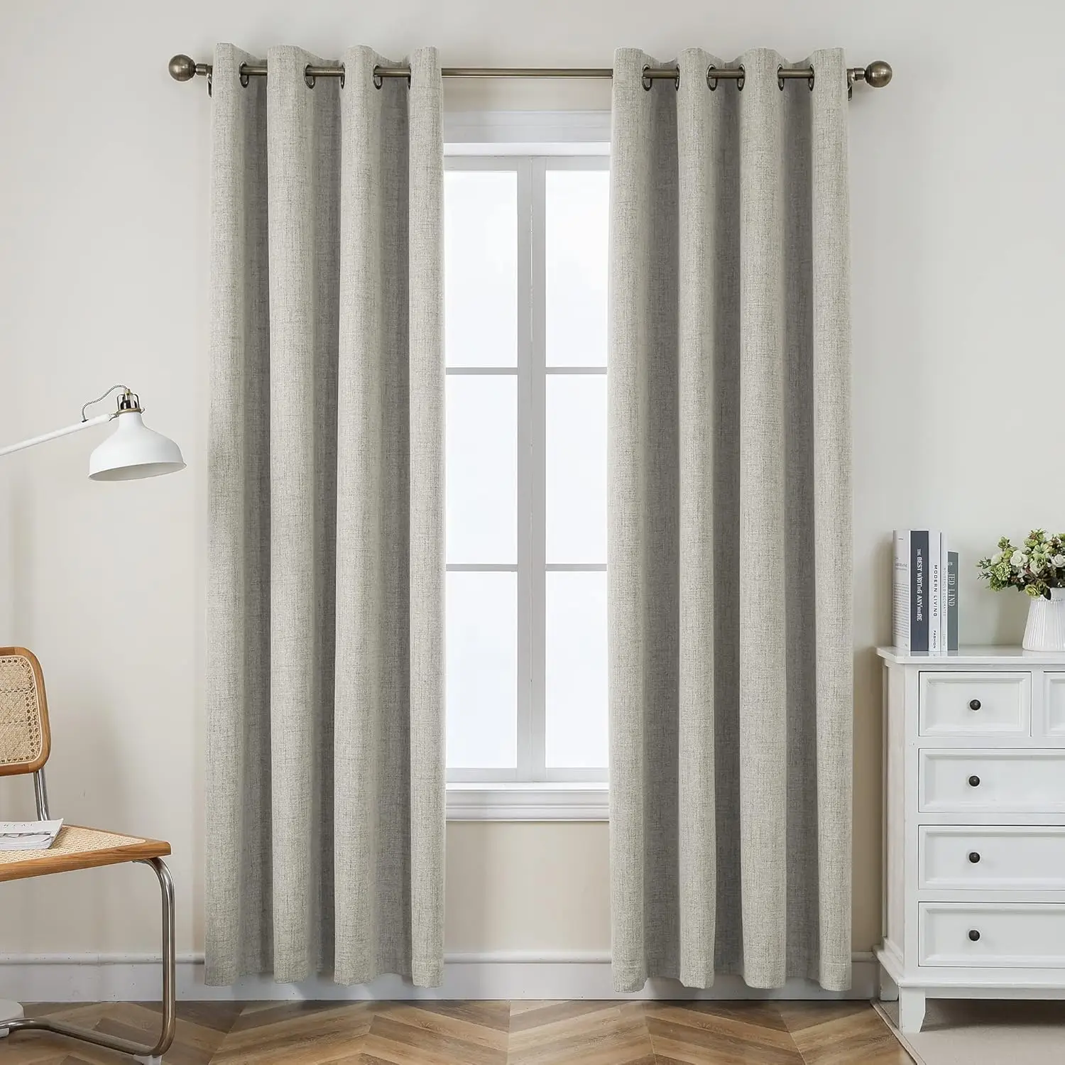 350cm Height Custom Made 100% Blackout Curtains Extra Long Faux Linen Bedroom Living Room Window High Ceiling Curtains